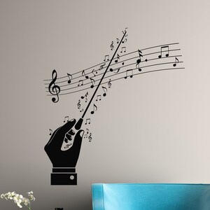 Sticker Conductor Designado Conductor Vinyl Wall Decal Classical Music Musical Notes Decor Stickers ...