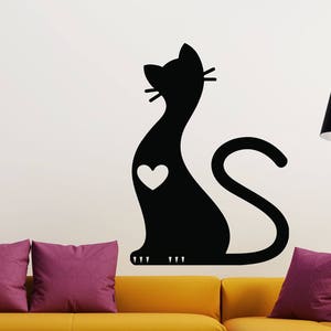 Wall Vinyl Decal Cute Fluffy Cat Soft Claws Nursery Room Decor Decal (2425dn)