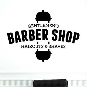 Wall Vinyl Decal Gentlemen&#39;s Barber Shop Haircuts Shaves Beauty Salon Decor (#2605dn)