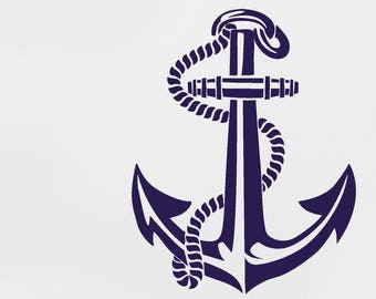 Wall Vinyl Decal Art  Nautical Anchor Stencil Sea Ocean Nautical Decor for Seagoing Ship (2700dn)