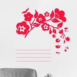 Wall Vinyl Decal Floral Ornament Work Schedule Styling Art Mural Decor (#2441dn)