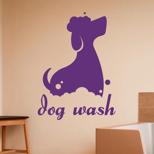 Dog Wash Vinyl Wall Decal Grooming Salon Pet Care Shop Veterinary Clinic Vet Puppy Washing Station Window Decor Art Stickers Mural (3209da)