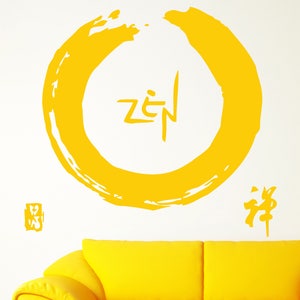 Wall Vinyl Decal  Symbol Zen Buddhism Zen Circle Enzo Yoga Studio Decorative  (2418dn)