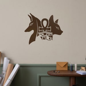 Egyptian Gods Vinyl Wall Decal Anubis Bastet Ancient Egypt Room Decor Stickers Mural