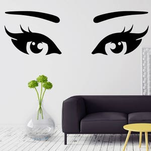 Wall Vinyl Art Mural Beautiful Woman Eyes Decal Beauty Salon Decor (#2653dn)