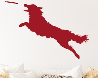 Jumping Dog Vinyl Wall Decal Animal Pet Shop Decor Grooming Salon Groomer Vet Clinic Decoration Idea Stickers Mural (#5642di)