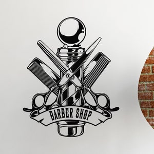 Barber Vinyl Wall Decal Stylist Hair Salon Hairdresser Barbershop Stickers Mural (#4768dg)