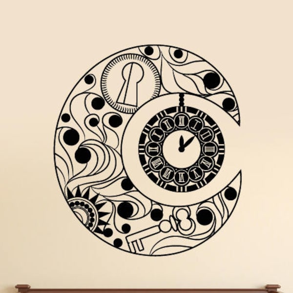 Clock Wall Decals Etsy