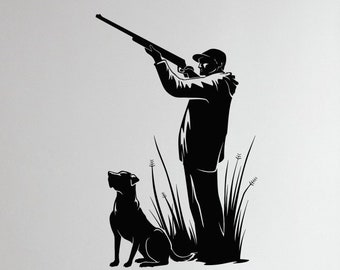 Vinyl Wall Decal Man Dog Hobby Interior Stickers Mural (#2886di)