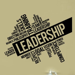 Leadership Vinyl Wall Decal Office Decoration Words Cloud Stickers Mural (#2872di)