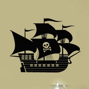 Pirate Ship Vinyl Wall Decal Child Kids Room Interior Decor Art Stickers Mural (#2844di)