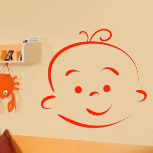Wall Vinyl Decal  Baby Cartoon Face Expression of Different Emotion Decor for Kids Room (#2485dn)