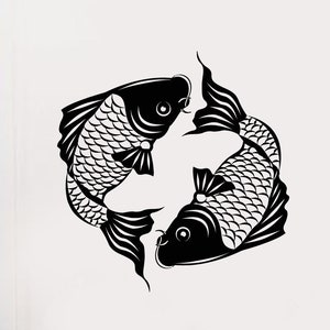 Koi Carp Vinyl Wall Decal Japanese Fish Asian Style Home Decor Stickers Mural 2841di
