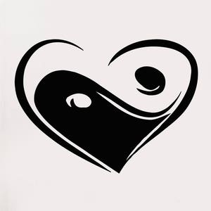Vinyl Wall Decal Heart Yin Yang Zen Bedroom Art Stickers Mural (#2537di)