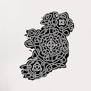 Mapa da Irlanda Adesivo de Parede de Vinil Irlandês Padrão Irlandês Adesivos Interiores de Sala Mural (2895di)