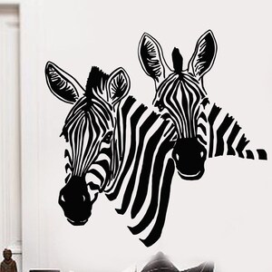 Zebra Vinyl Wall Decal African Animals Home Room Decor Stickers Mural ...