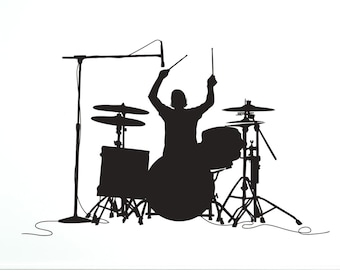 Wall Vinyl Decal Drum Drummer Cool Music Guaranteed Quality Decor 2064di