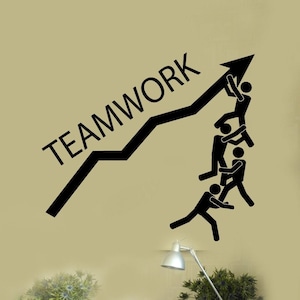 Teamwork Vinyl Wall Decal Team Work Workers Business Motivational ...