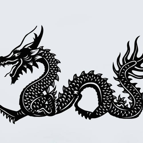 Large Detailed Chinese Dragon Vinyl Wall Decal Dragons Etsy