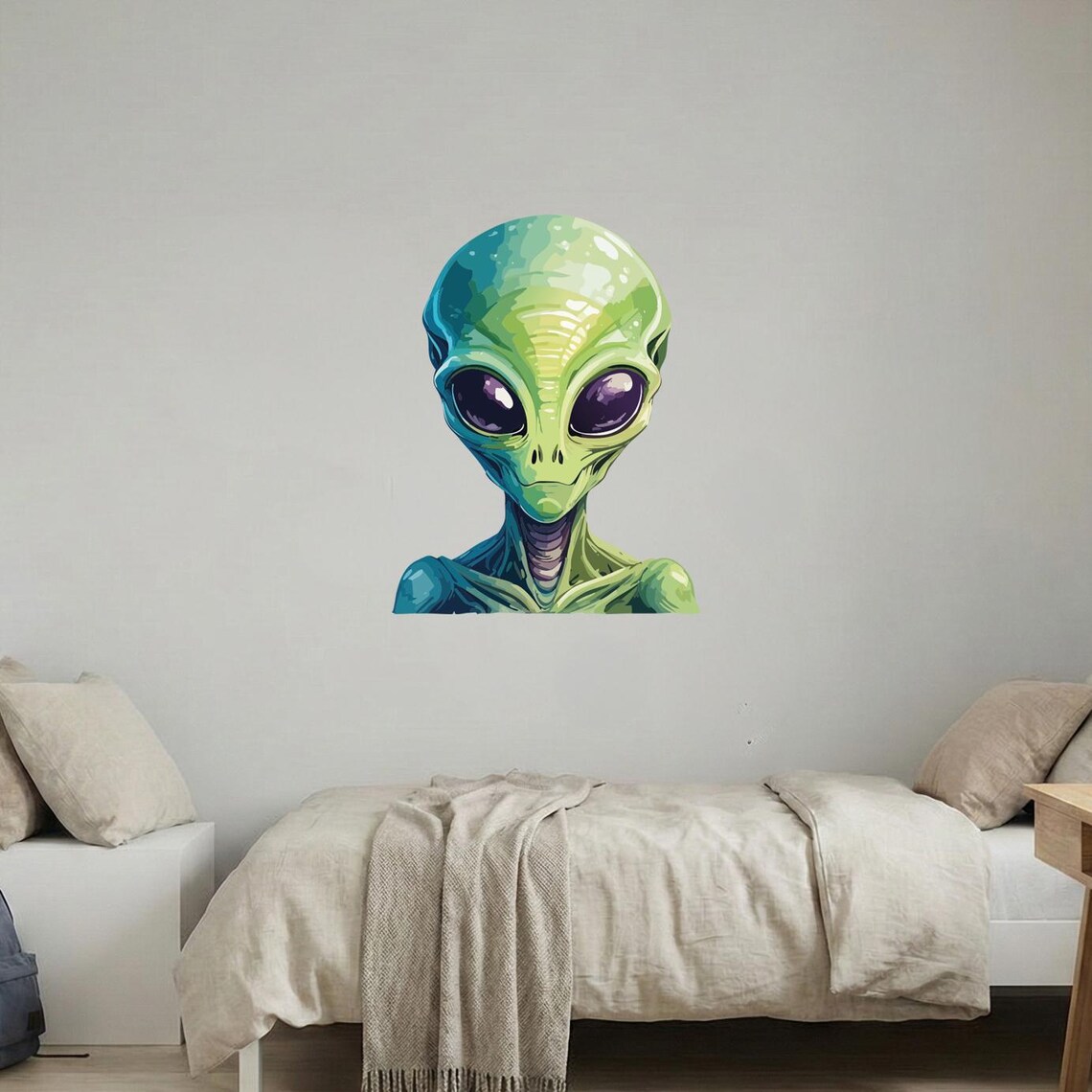 Alien Vinyl Wall Decal, Fun Sci Fi Wall Art for Kids Room or Playroom ...