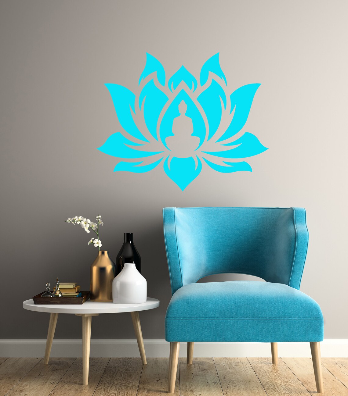 Lotus Flower Vinyl Wall Decal Buddha Yoga Studio Meditation Room ...