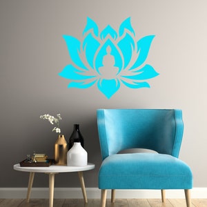 Lotus Flower Vinyl Wall Decal Buddha Yoga Studio Meditation Room ...