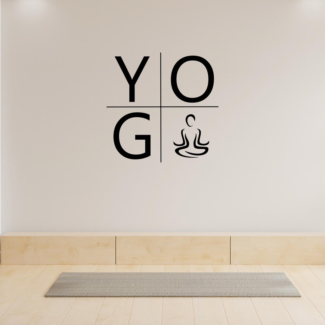 Wall Vinyl Decal Yoga Studio Meditation Room Decor Lotus Pose Creative ...
