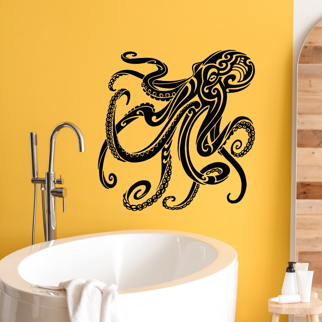 Nautical Vinyl Wall Decal Animal Octopus Ocean Marine Sea Stickers ...