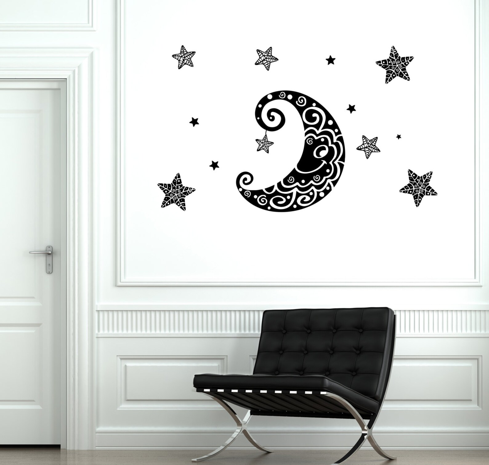 Wall Decal Moon Stars Space Ornament Tribal Mural Vinyl Decal Nursery
