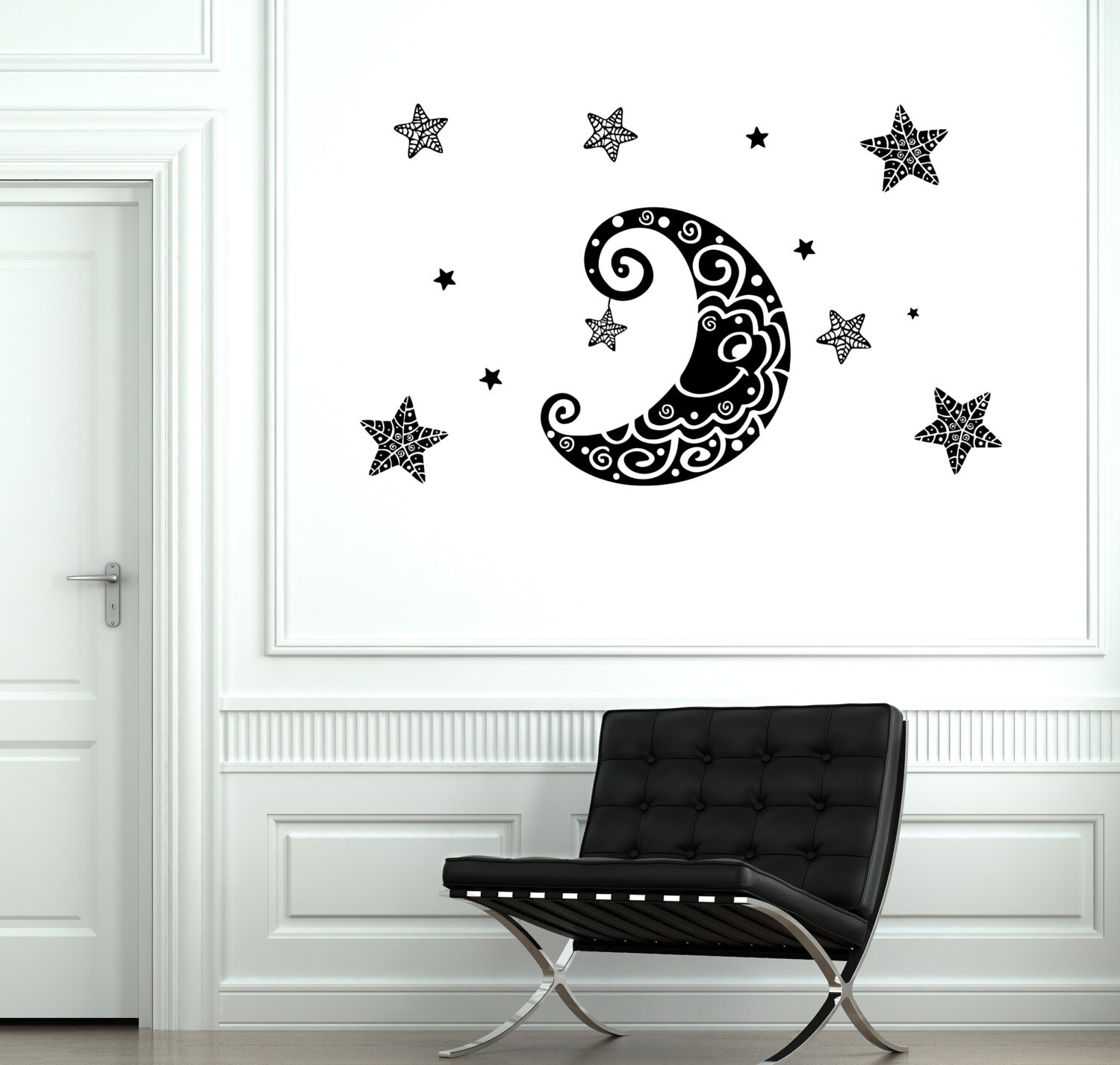 Wall Decal Moon Stars Space Ornament Tribal Mural Vinyl Decal Nursery ...