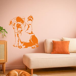 English Bulldog Wall Decal, Dog Art Sticker, Puppy Wall Decor, Bulldog Lover Gift, Pet Dog Room Decor (#3185di) image 9