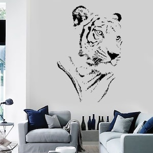 Wall Vinyl Decal Tiger Head Predator Animal Jungle Cool Decor Art Mural 1455dz
