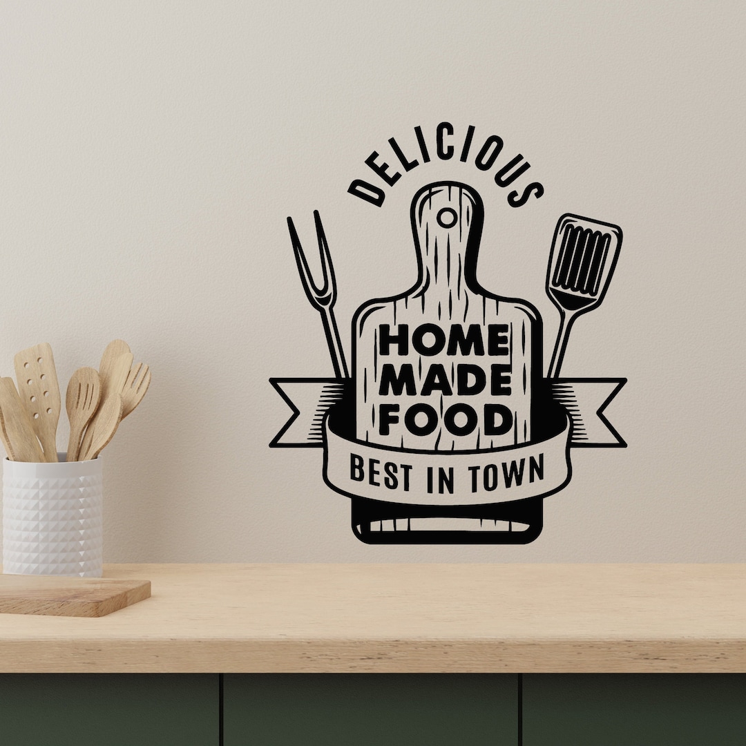 Food Decals Food Vinyl Wall Decal Cutting Board Delicious Kitchen Restaurant ...