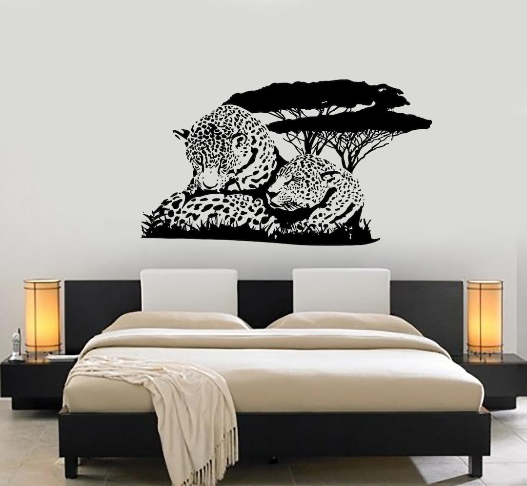 Wall Vinyl Decal Cheetah Family Leopard Jungle Savanna Animal Africa ...