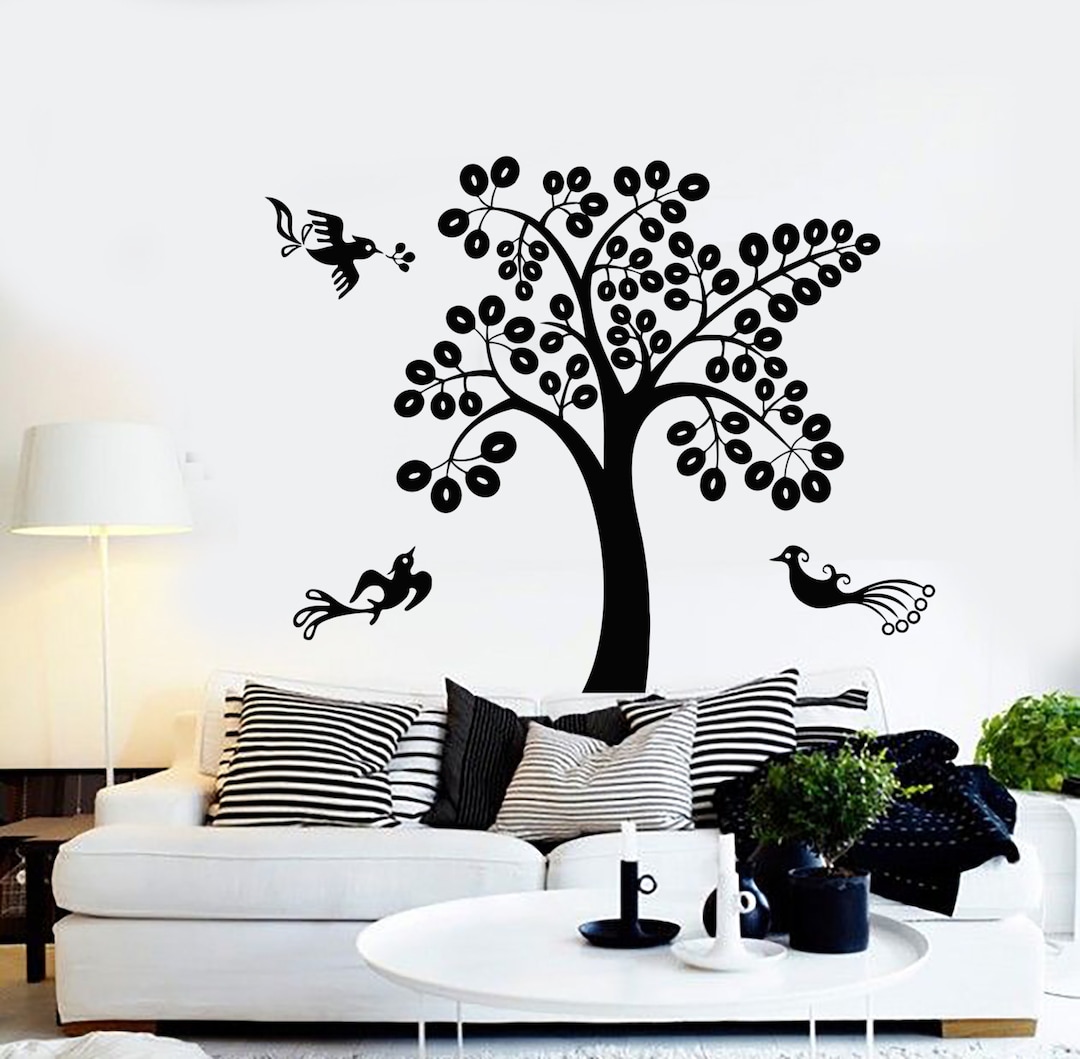 Tree Birds Vinyl Wall Decal Nursery Baby Kids Room Branch Nature ...