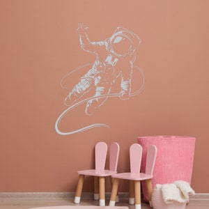Astronaut Vinyl Wall Decal Spaceman Outer Space Kids Boy Room Art ...