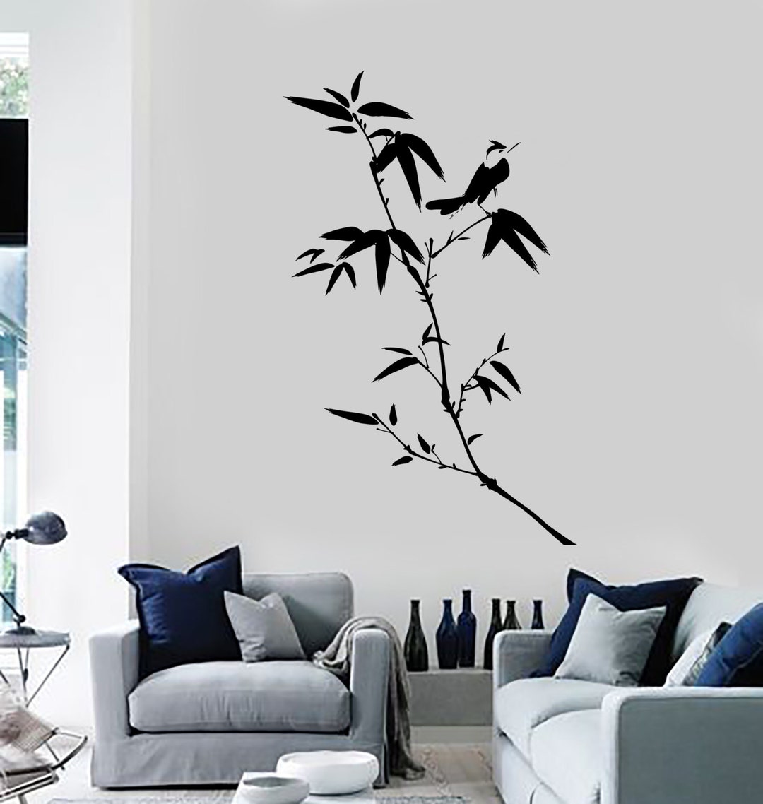 Wall Decal Tree Bamboo Bird Branch Vinyl Sticker Mural Art 1437dz - Etsy