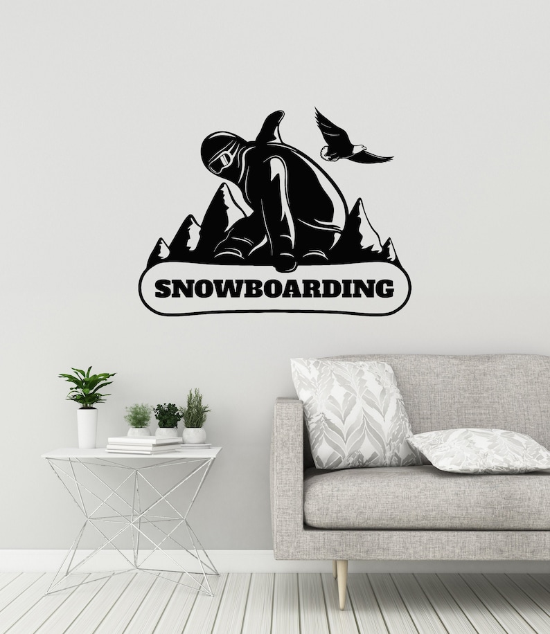 Snowboarding Vinyl Wall Decal Snowboarder Winter Extreme Sports Stickers Mural #3090di