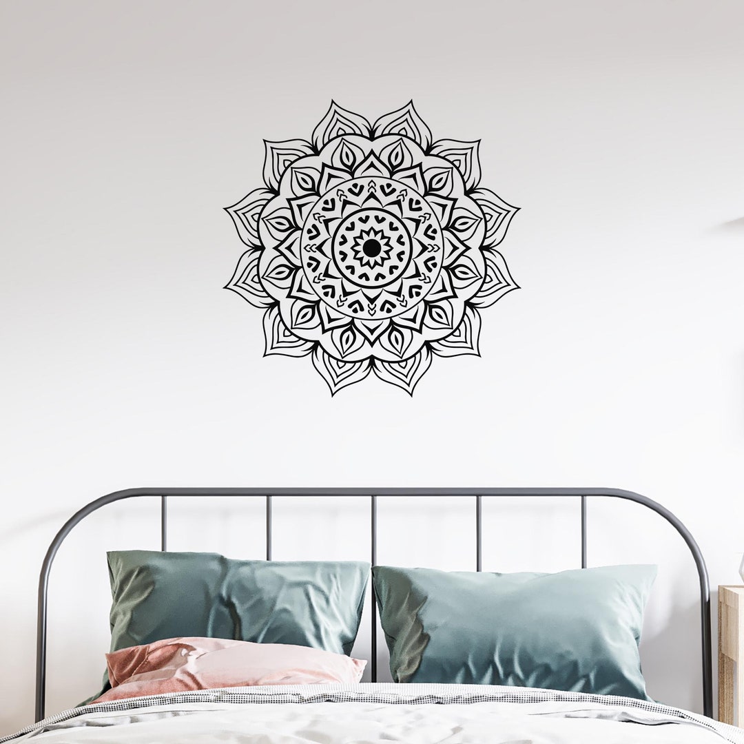 Mandala Vinyl Wall Decal Boho Style Home Decor Bohemian Master Bedroom ...