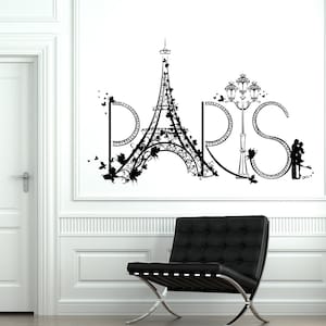 Wall Decal Paris Eiffel Tower France Romantic Love Vinyl Decal Sticker 1811dz