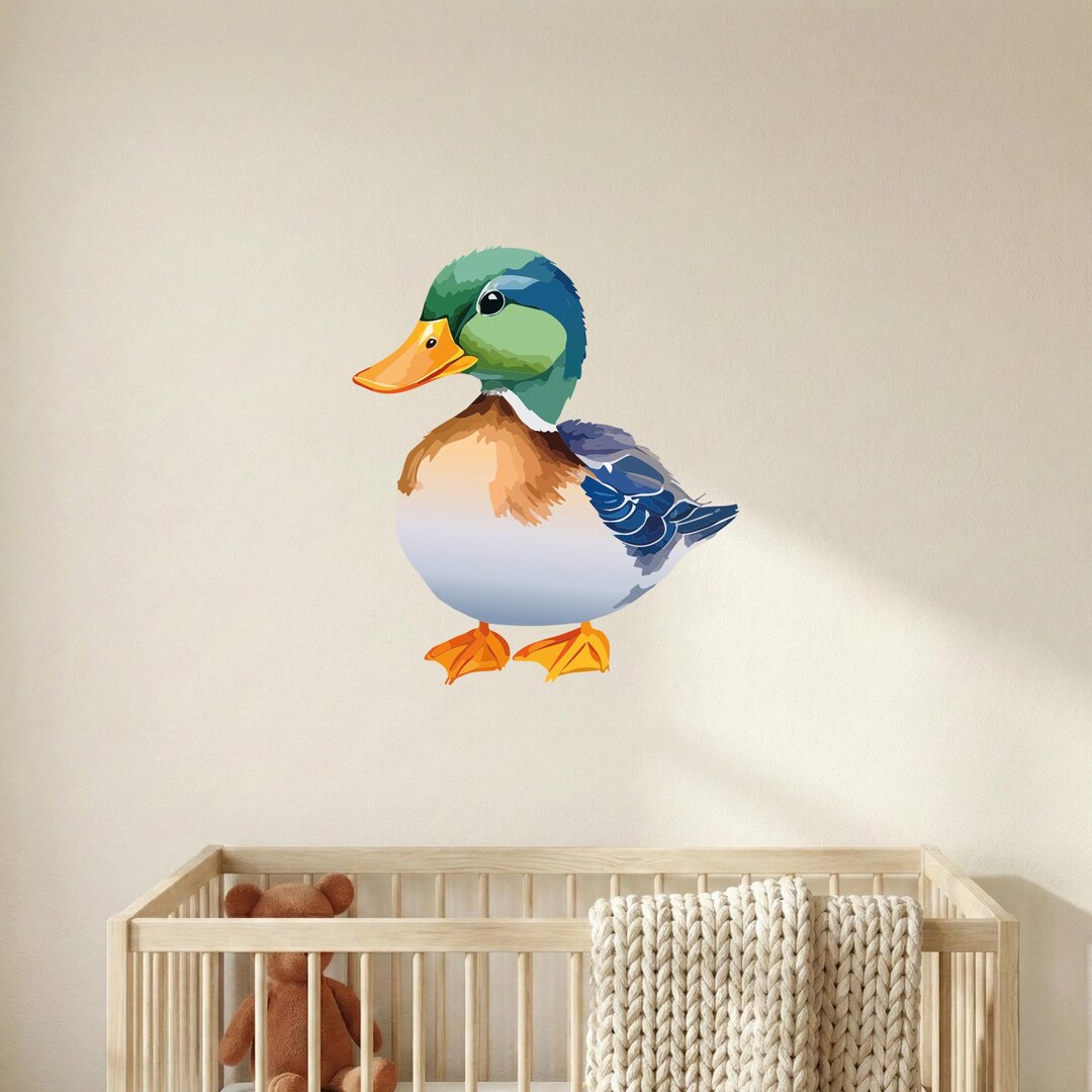 Duck Vinyl Wall Decal, Adorable Farm Animal Wall Art for Nursery and ...