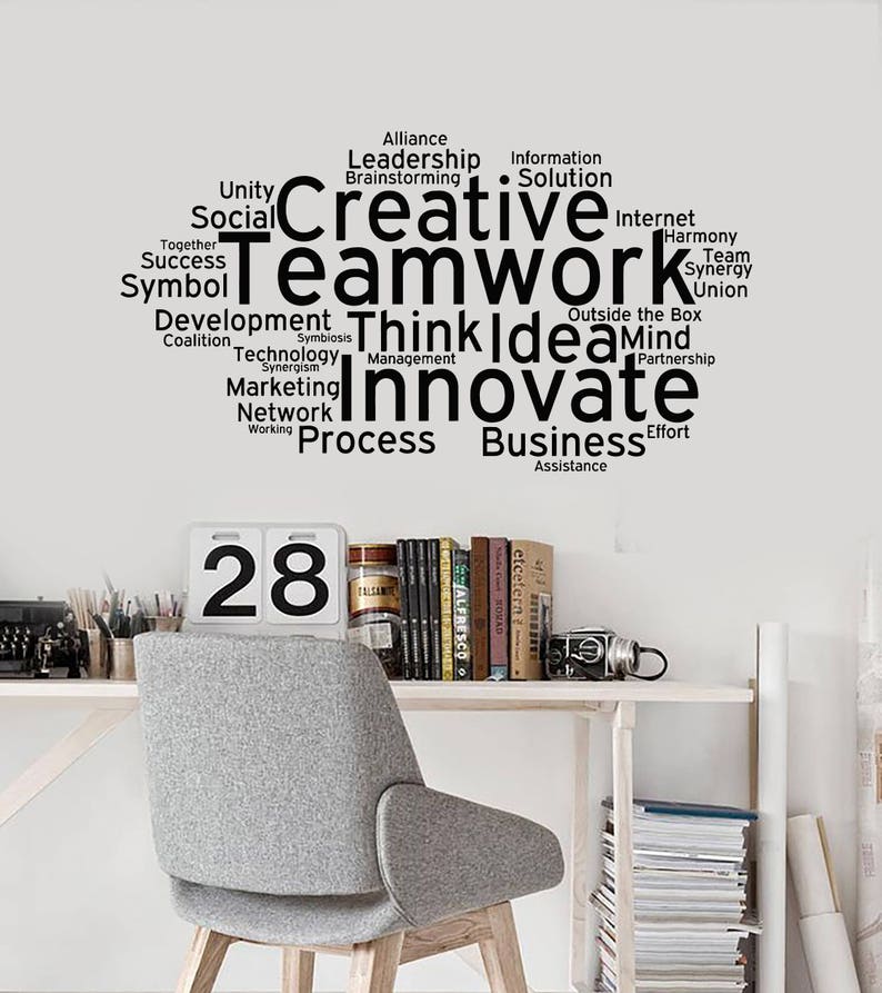 Creative Teamwork Vinyl Wall Decal Team Work Office Art Decor Etsy