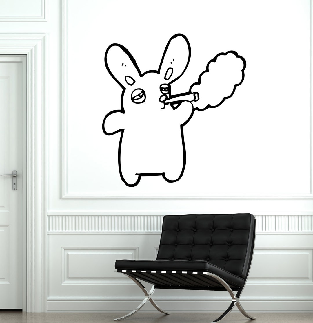 Wall Vinyl Weed Rabbit Mural Vinyl Decal Sticker 1784dz - Etsy
