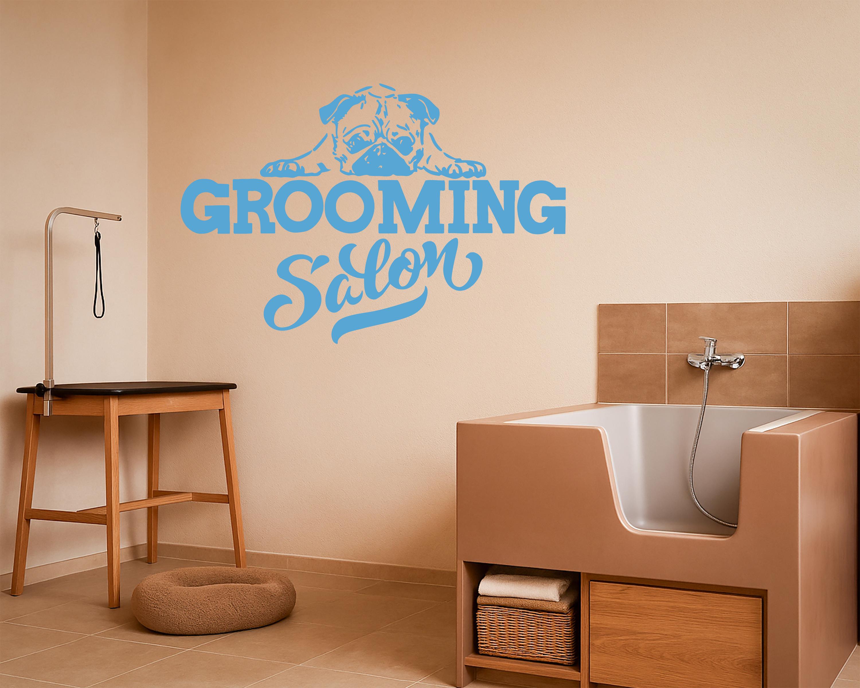 Grooming Salon Vinyl Wall Decal Dog Puppy Groomer Pet Animal Stickers ...