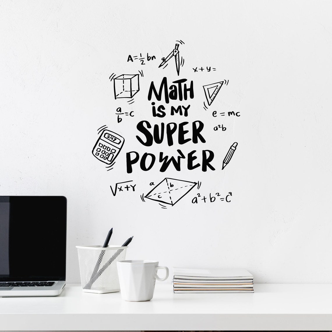 Math Vinyl Wall Decal Mathematics Classroom Decor Funny Quote School ...