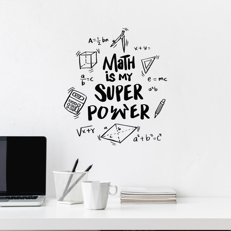 Math Vinyl Wall Decal Mathematics Classroom Decor Funny Quote School ...