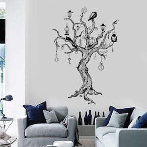 Wall Decal Magic Tree Birds Fairytale Dreams Vinyl Sticker Mural Art 1440dz image 1