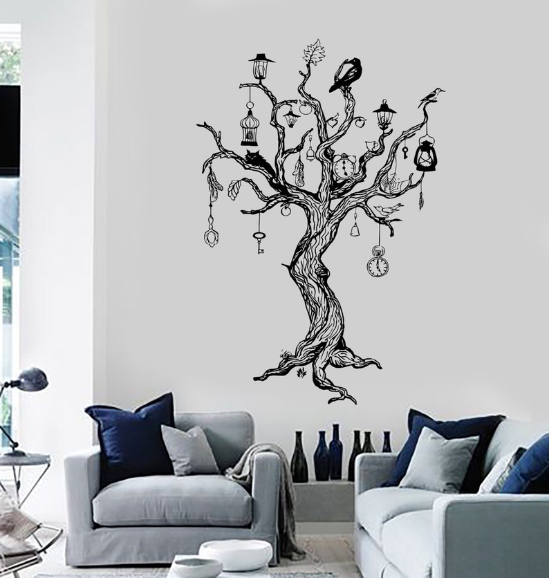 Wall Decal Magic Tree Birds Fairytale Dreams Vinyl Sticker Mural Art 1440dz image 1