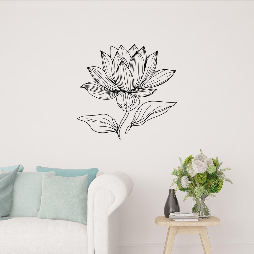 Lotus Flower Vinyl Wall Decal: Yoga Studio Decor 6575di - Etsy
