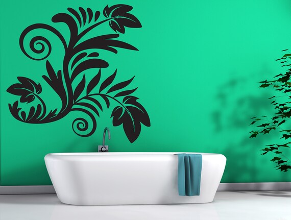 Large Wall Vinyl Decal Beautiful Floral Decoration for Living | Etsy